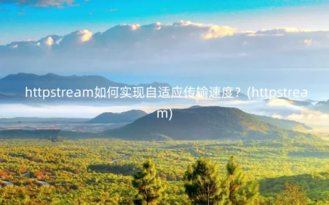 httpstream如何实现自适应传输速度？(httpstream)