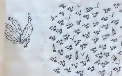 有人在卫生纸上画了一幅百鸟朝凤图