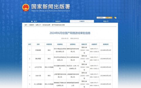 6月游戏版号审批公布，104款国产网络游戏获批-2021国产网络游戏审批