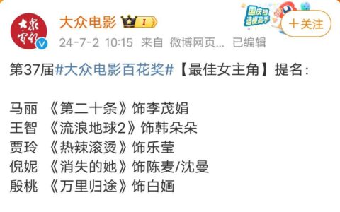 第37届大众电影百花奖提名公布：女演员你最期待谁得奖呢？-第33届大众电影百花奖最佳女主角