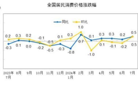 国家统计局：7月CPI同比上涨0.5% 环比上涨0.5%-7月cpi会被抬高吗